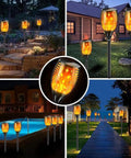 43 Inch Solar Torch Lights With Flickering Flame Effect, Waterproof Outdoor Torches For Yard And Driveway, 2 Pack in various setups