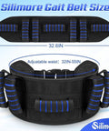 Easy Grab Gait Belt For Seniors With Handles, Transfer Belt With Quick Release Latch, Adjustable 32-55 Inches, Blue