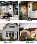 Dusk To Dawn LED Outdoor Light for porch, front door, patio, and backyard, anti-rust matte black, weatherproof exterior fixture