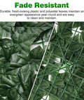 Faux Ivy Privacy Fence Screen 40X120 Inches fade-resistant leaves and durable plastic grid backing