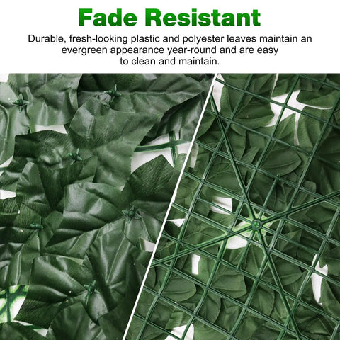 Faux Ivy Privacy Fence Screen 40X120 Inches fade-resistant leaves and durable plastic grid backing