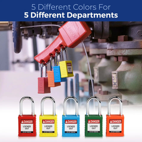 Zero Hassle Lockout Tagout Padlock Set Built Damn Tough For Job Sites Straight Up Osha Compliant Green Nylon Pads With Steel Shackles Six Pack Keyed Different One Key Each Industrial Safety Essential