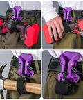 Heavy Duty Drill Holder With Secure Double Buckle Belt Clip For Power Tools Like Hammers And Electric Drills Perfect For Job Sites in different angles with tools.