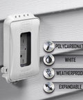 Heavy Duty 1-Gang Weatherproof In-Use Expandable Outlet Cover With Flat Nonmetallic Design installed vertically