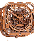 Gear Globe Wall Clock Kit With 369 Laser Cut Pieces, DIY wooden 3D puzzle clock made in Europe, no glue required.