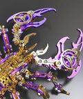 Close-up of 3D Metal Puzzle For Adults Articulated Mechanical Scorpion Model Kit In Alloy And Stainless Steel With Movable Joints