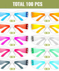 100 Pack Kids Safety Glasses Bulk Set for Lab, Sports, and Shooting - Multicolor Protective Goggles with 10 Color Options
