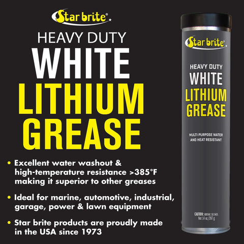All Weather Built Tough Heavy Duty White Lithium Grease For Marine Auto And Industrial Use 14 Oz Cartridge High Performance
