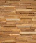 Dope 3D Teak Wood Wall Panels Set Of 10 Handmade Planks For Modern Wall Decor, Natural Teak Finish, close-up of texture