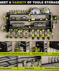 Power Tool Organizer Wall Mount With Four Layers And Eight Drill Holders Heavy Duty Cordless Drill Organizer For Your Garage