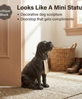 Hand Crafted Cast Iron Dog Door Stopper Antique Black Finish Sturdy 4 Lb Statue Sculpture in Entryway