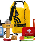 All In One Boating Safety Dry Bag Kit With IP68 Waterproof Flashlight, C1004 Visual Distress Signal, and emergency gear