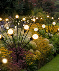 4 Pack 10 LED Solar Firefly Lights Upgraded Outdoor Garden Pathway Decor IP65 Waterproof swaying among garden flowers