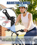 Adjustable Bike Stem for 25.4mm Handlebars and 28.6mm Forks, showing angle adjustment on bike with rider