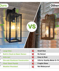 Comparison of 18 Inch Dusk To Dawn Outdoor Wall Lanterns Matte Black Porch Lights vs smaller, non-waterproof model