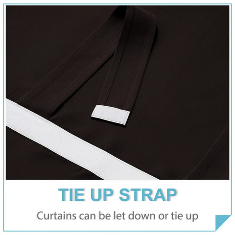Tricia Door Curtain Blackout Room Darkening Privacy Tie Up Window Drape for Patio and Sidelight Glass Doors 26 by 69 Inches