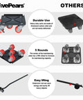 Heavy Duty 3000 Lb Furniture Dolly With Five Wheel Design 360 Degree Swivel Casters And Handle for easy moving and lifting