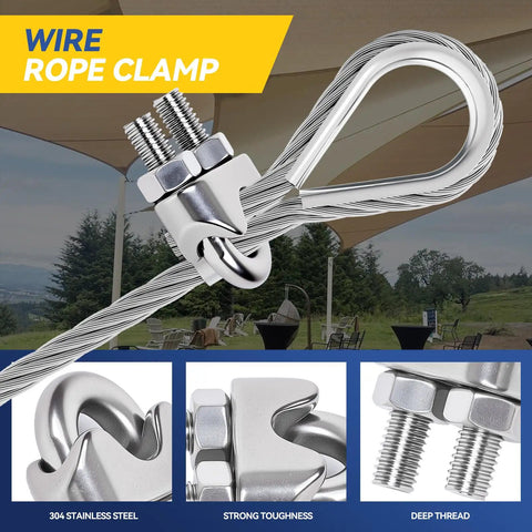Rock Solid 24 Pack 1/8 Inch Stainless Steel Wire Rope Clips And Cable Clamps For Marine Rigging Outdoor Projects Built Like A Tank With Straight Up Tough Hardware That Handles Any Job