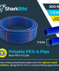Half Inch 300 Foot Blue PEX A Flexible Water Tubing For Plumbing Potable Water Lines Made In USA Easy Bend And Long Runs