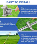 Installation steps for Ergonomic Weed Eater Handle Grip For Trimmers With Adjustable Position And Bracket Clamp Upgrade Easy Install Weeder Lawn Trimmer Improve Posture And Cut Longer With Less Strain Silver.