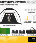 Ten By Seven Foot Golf Practice Net With Mat Noise Reducing Target 5 Balls 4 Sandbags Tee And Carry Bag Built Tough