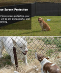 Privacy Screen For Fences 6 Ft By 50 Ft Heavy Duty Shade Cover with dogs in backyard demonstrating privacy and protection benefits