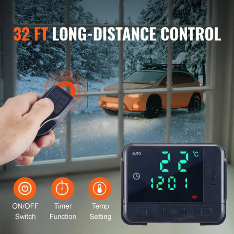 Sweet 5KW Air Heater With Remote Control Gonna Keep Your Ride Comfy In Minutes 12V parking heater remote with temperature display.