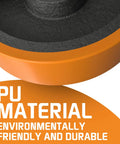Close-up of orange PU material on Beefy 8 Inch Gate Wheel Caster For Metal Tube Gates 1700 Lb Capacity 360 Degree Spin Spring Loaded Gate Caster