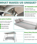 3 To 4 Person Outdoor Patio Swing With Canopy, 2 In 1 Swing Bed, Adjustable Backrest, 800 Lb Capacity, highlighted features