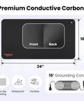Grounding Mat For Wellness 24x16 Inch Conductive Carbon Pad With 15 Foot Cord Non Slip Rubber Backing Portable Indoor Grounding
