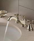 Polished Nickel Faucet Part H295PN Replacement Kit For Fixtures No Fuss Ceramic Disc Cartridge on modern bathroom sink.