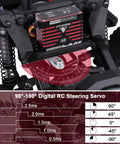 Waterproof Beefy Torque RC Servo 100KG 1380ozin 16.8V HV Brushless Full Metal Gear in RC crawler showing programmable angles