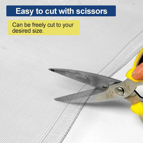 Scissors cutting Beefy Heavy Duty Stainless Steel Woven Wire Mesh Roll 20 Mesh 0.15mm Wire Diameter, easy to size, weather resistant.