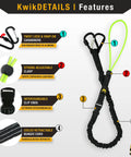Heavy Duty Fall Protection Kit With 3D THUNDER Full Body Harness, featuring tool lanyard with adjustable clap and bungee cord