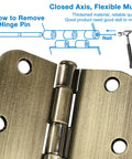 Antique Brass Door Hinges 3.5 Inch Heavy Duty Interior 12 Pack Round Corner 5/8 Radius Swing 270 Degree For Bifold Doors Cabinets And Master Bedroom Storage Decor Metal Hardware Kit With 72 Screws