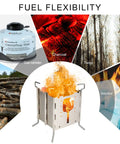 Fuel options for All Fuel Stainless Steel Camping Stove For Solo Campers Folding Backpacking Stove With Single Burner Portable Fire Pit