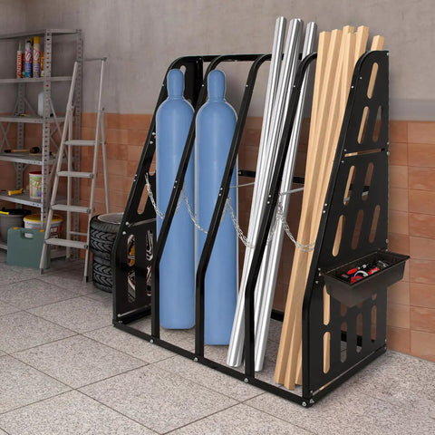 Heavy Duty Vertical Bar Rack Ready To Handle 1500 Lb Wall Mount Storage For Long Parts And Tool Boxes Welded Steel Frame Built Tough For Shop Life with pipes and lumber.