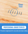 Twenty Gauge Galvanized Staples With Half Inch Crown And Three Eighths Length Match Type Fifty Staplers Hold Five Thousand Forty Rust Proof Fasteners on wood.
