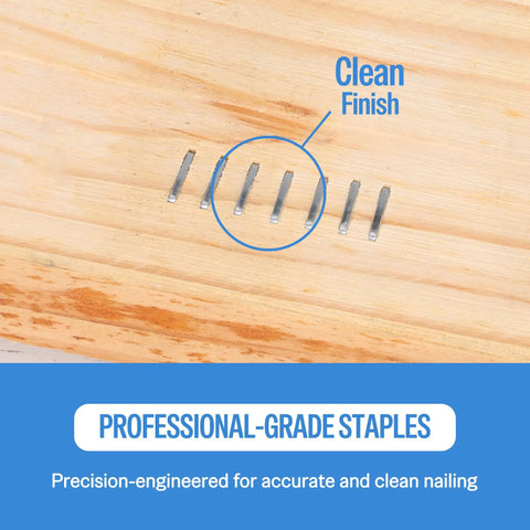 Twenty Gauge Galvanized Staples With Half Inch Crown And Three Eighths Length Match Type Fifty Staplers Hold Five Thousand Forty Rust Proof Fasteners on wood.