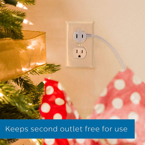 Plug In Footswitch With 9 Foot Flat Plug Extension Cord For 1 Outlet Convenience Easy Flip On Off Switch Lets You Control Holiday Lights From Table Or Floor 120 Volt White