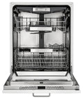 Interior view of Swedish Engineered Integrated Dishwasher 60 Cm Wide Silent Heavy Duty with spacious racks for effective cleaning.
