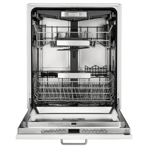 Interior view of Swedish Engineered Integrated Dishwasher 60 Cm Wide Silent Heavy Duty with spacious racks for effective cleaning.