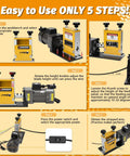 Pro Level Automatic Copper Wire Stripping Machine Boasting A Beefy 60W Motor and Six Alloy Dies assembly instructions in five steps.