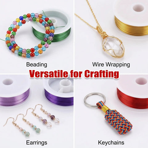 24 Gauge Jewelry Wire Set For Beading, Tarnish Resistant Craft Wire 0.5mm In 12 Dope Colors, Colored Iron Beading Thread For Wrapping, DIY Supplies Kit With 20M Per Roll, 12 Rolls, Total 240M, for beading and wire wrapping