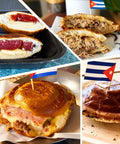 Traditional Cuban Sandwich Press Disquera De Pan Cubano 15 Inch Heavy Duty Cast Iron Grill With Wooden Handles For Perfect Golden Crust Disco Volador Maker sandwiches with guava, cheese, and pork