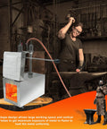 Dual Burner Propane Blacksmith Forge with One Side Door 2600F Rated Heat in blacksmith workshop setting