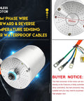 Beefy 48V 2000W Brushless Go Kart Motor With 4300RPM Rated, aluminum housing, 6mm² phase wire, for scooters and mini karts