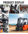 Heavy Duty Electric Forklift With 2.5 Ton Lift Capacity, Industrial Pallet Stacker for Warehouse, featuring operator seat and controls.
