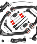 Chevy Silverado Sierra 1500 Front Suspension Kit 13 Piece AWD Beefed Up With Upper Control Arms Lower Ball Joints Sway Bars Tie Rods Replacement For 1999 2006 4WD AWD Trucks