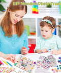 Mother and child using DIY Wooden Picture Frame Craft Kit With 24 Blank Frames, Paint Set With 12 Colors And 2 Brushes